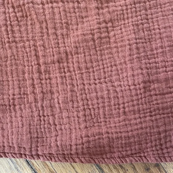 Madewell Lightspun Burnt Clay Orange Midi Dress Sz M New with Tags - Picture 10 of 13